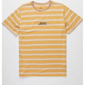 Brixton Hilt Revert Yellow Striped Tee, Sz Small T-shirt